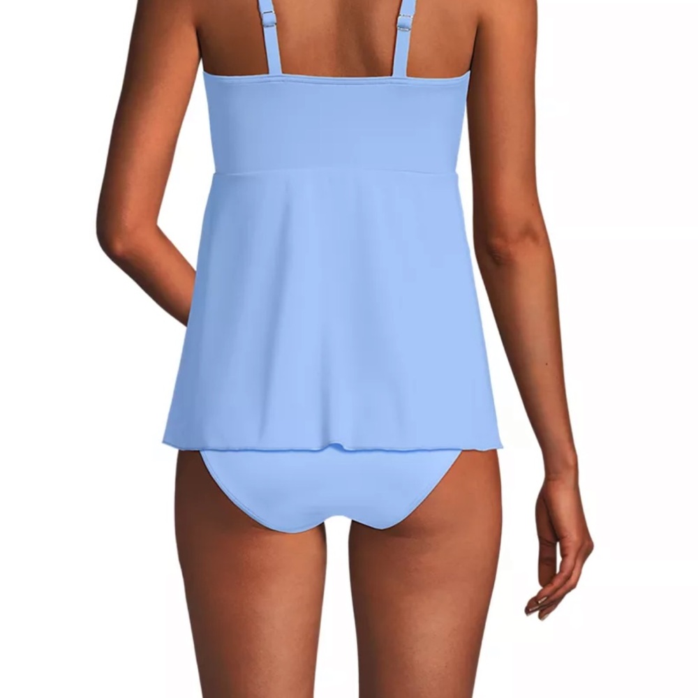 Lot of 2 NWT $180 Lands' End Sky Blue and Floral Plus Tankini Tops. Size 2X - Picture 4 of 9